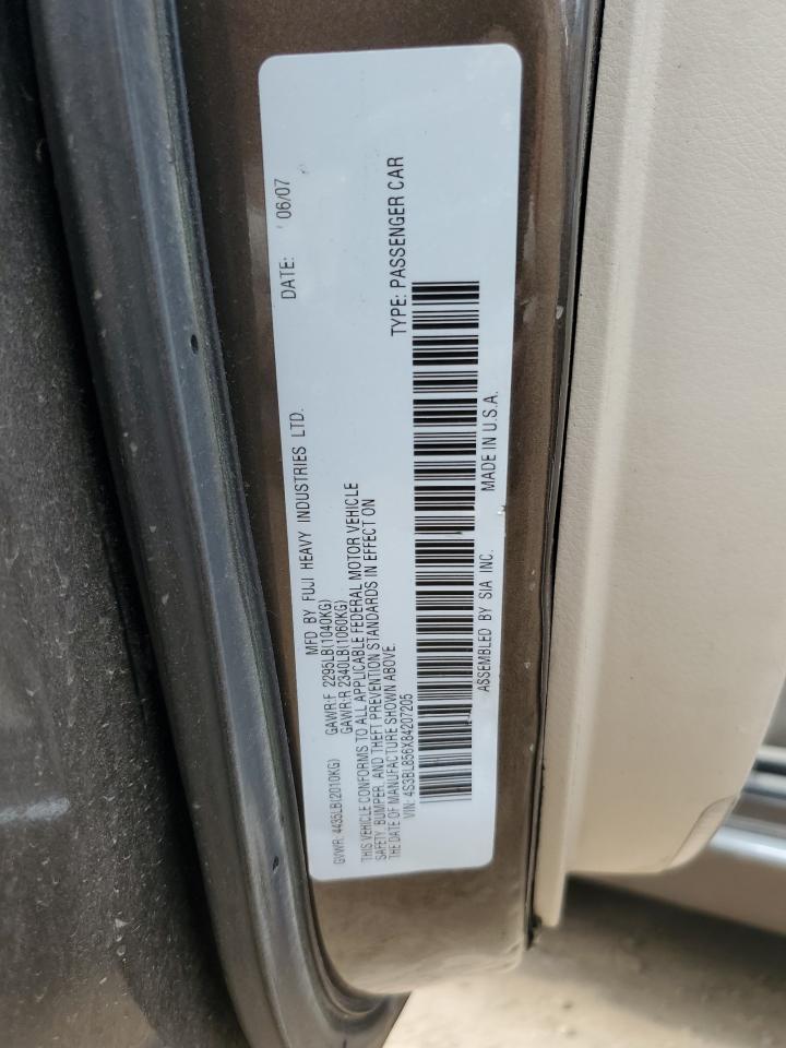 2008 Subaru Legacy 3.0R Limited VIN: 4S3BL856X84207205 Lot: 81921765