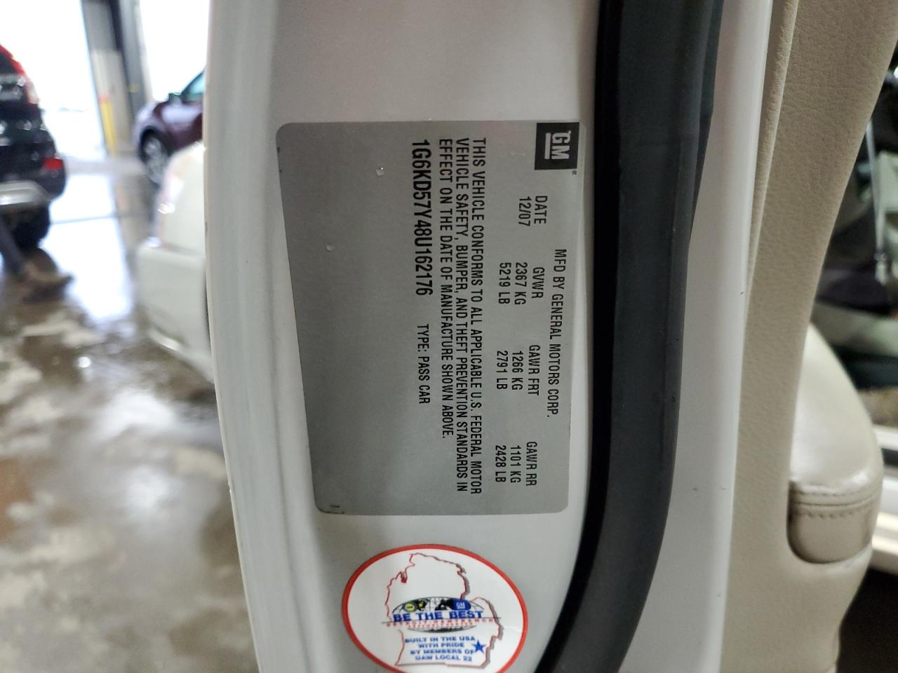 2008 Cadillac Dts VIN: 1G6KD57Y48U162176 Lot: 81379065