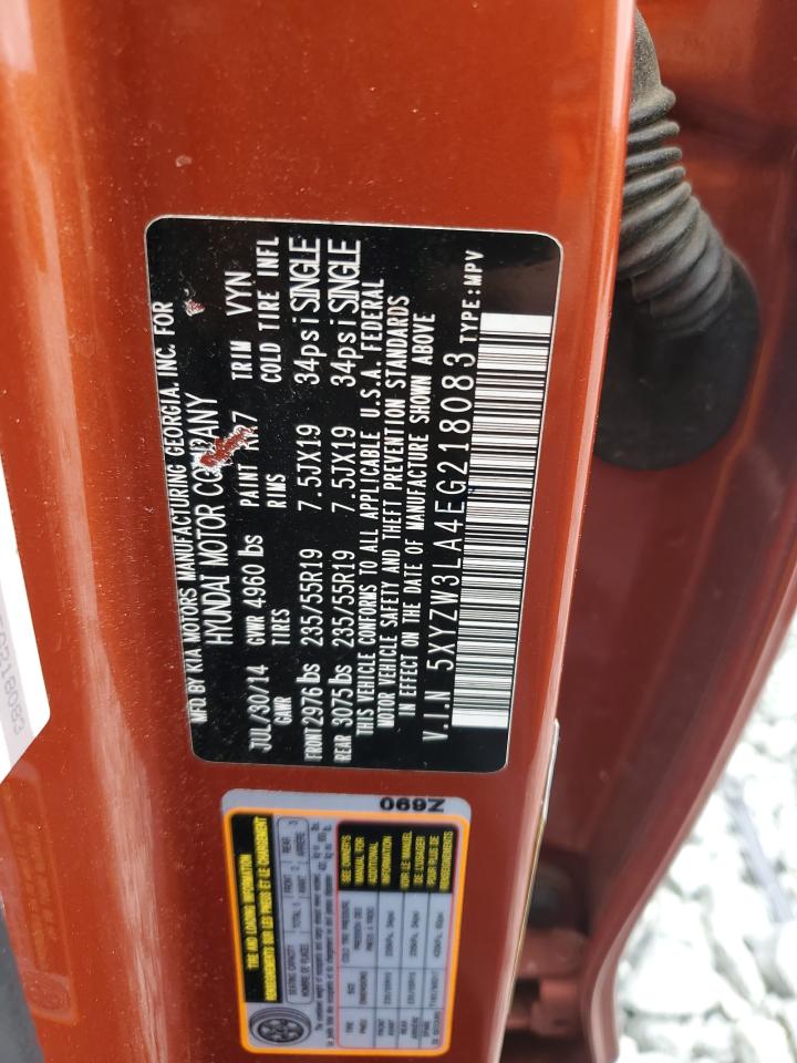 2014 Hyundai Santa Fe Sport VIN: 5XYZW3LA4EG218083 Lot: 72037075