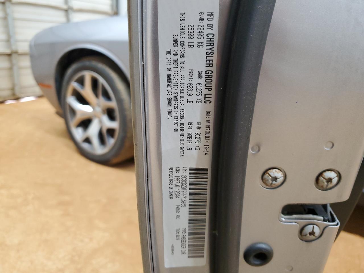 2015 Dodge Challenger Sxt Plus VIN: 2C3CDZBT7FH715055 Lot: 84014925