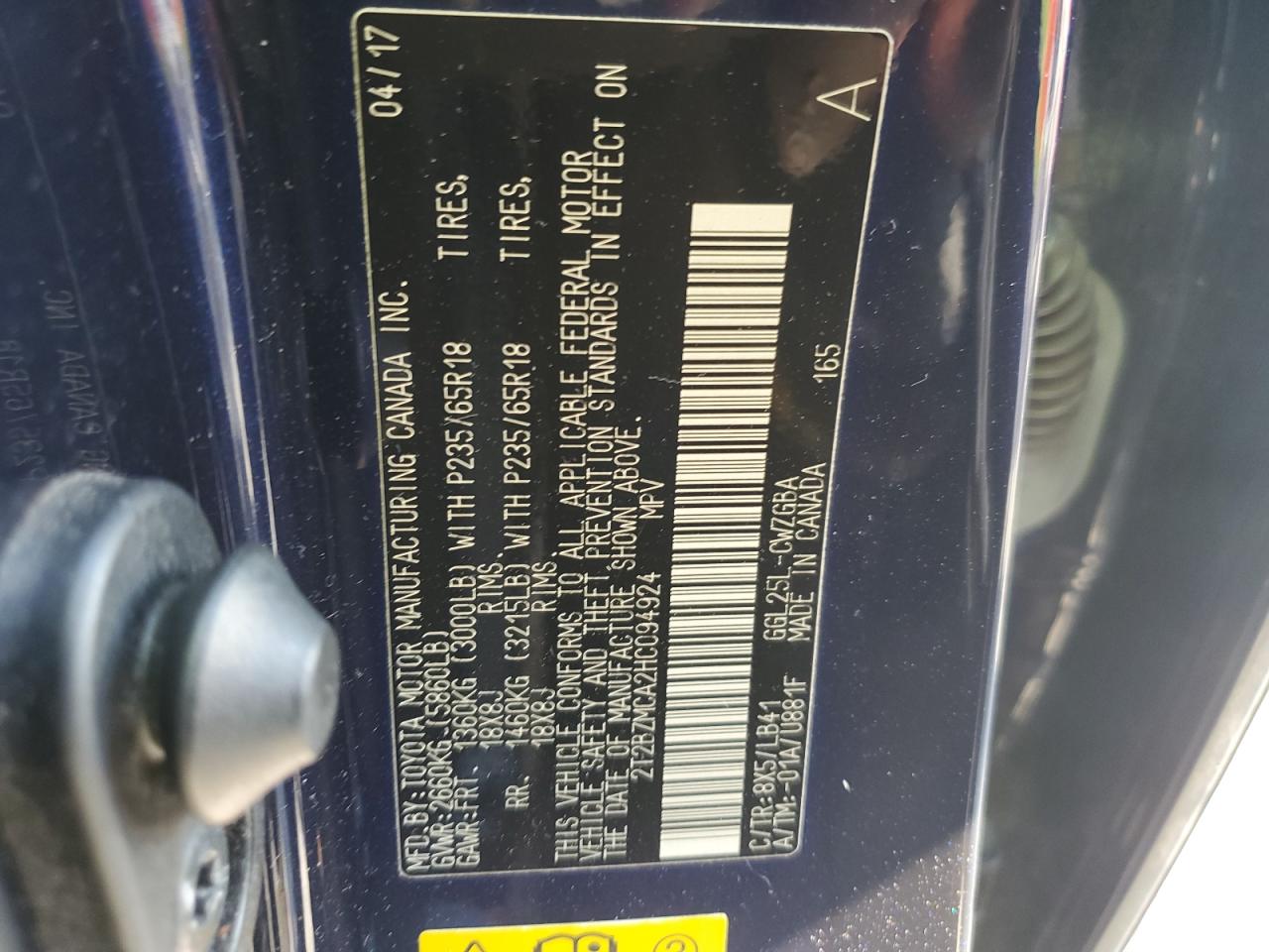 2017 Lexus Rx 350 Base VIN: 2T2BZMCA2HC094924 Lot: 80109445