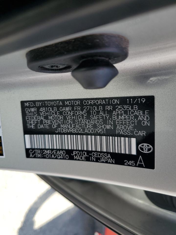 2020 Toyota Mirai VIN: JTDBVRBD2LA007951 Lot: 81799425