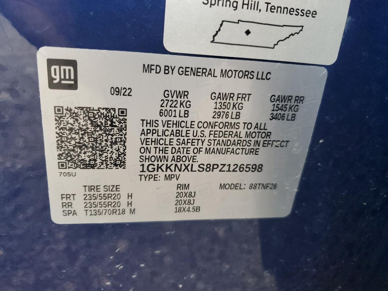 2023 GMC Acadia Denali VIN: 1GKKNXLS8PZ126598 Lot: 81193945