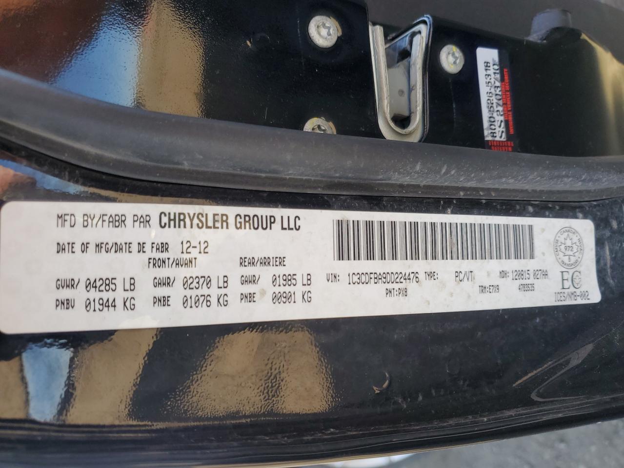 2013 Dodge Dart Sxt VIN: 1C3CDFBA9DD224476 Lot: 84181485