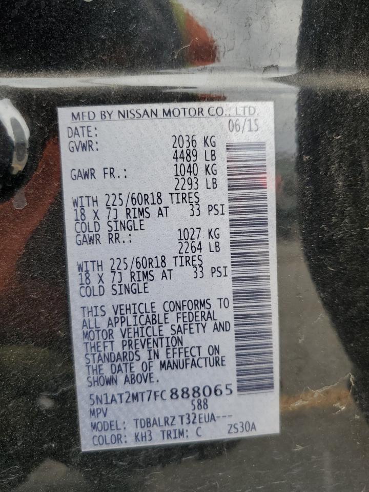 2015 Nissan Rogue S VIN: 5N1AT2MT7FC888065 Lot: 71200635