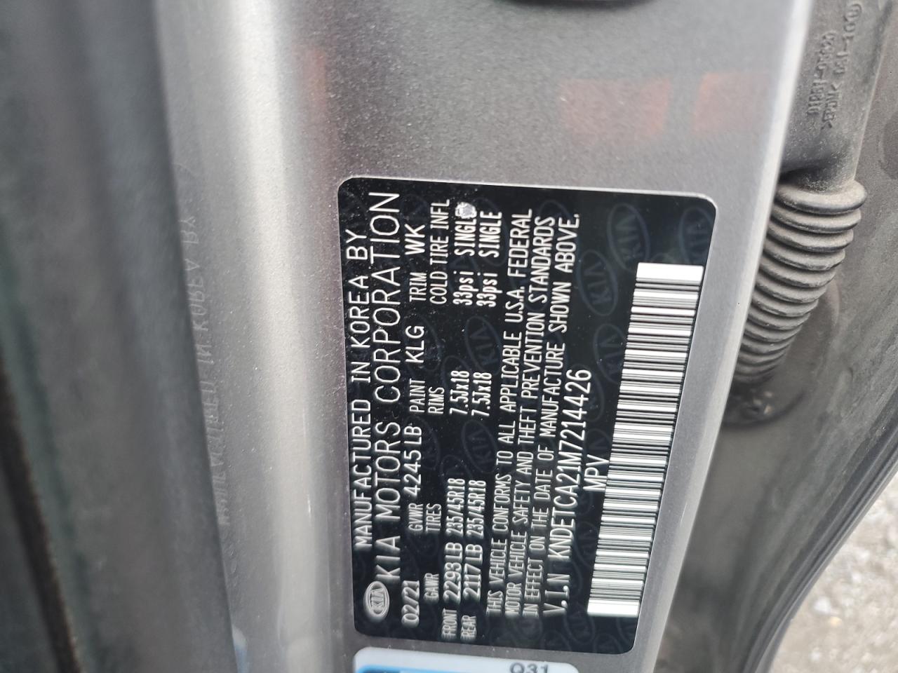 2021 Kia Seltos Sx VIN: KNDETCA21M7214426 Lot: 82155305