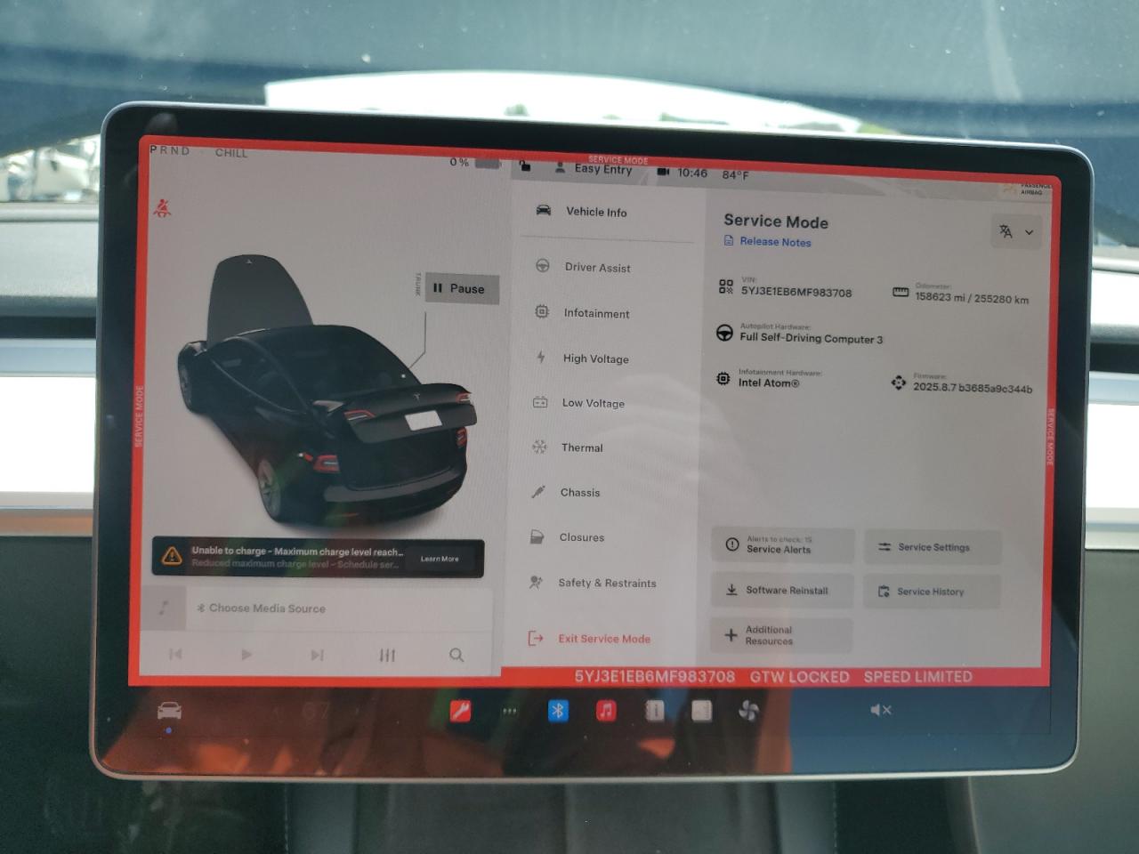 2021 Tesla Model 3 VIN: 5YJ3E1EB6MF983708 Lot: 84624815