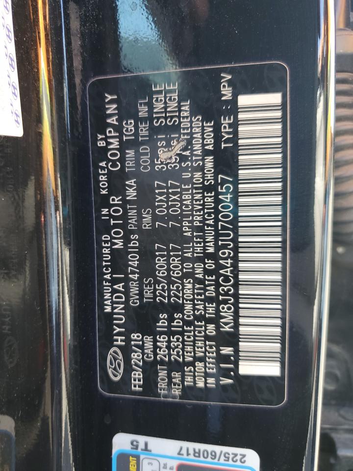 2018 Hyundai Tucson Sel VIN: KM8J3CA49JU700457 Lot: 84475035