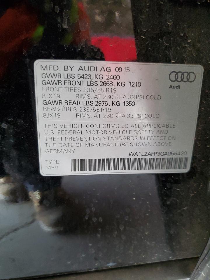 2016 Audi Q5 Premium Plus VIN: WA1L2AFP3GA056420 Lot: 81585715