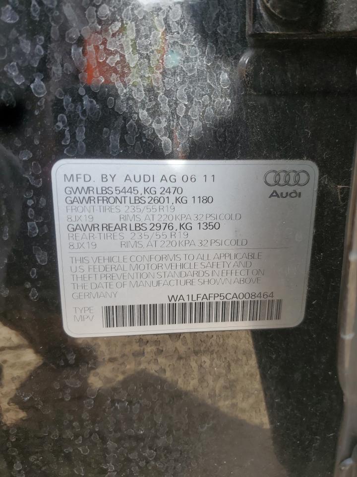2012 Audi Q5 Premium Plus VIN: WA1LFAFP5CA008464 Lot: 72040235