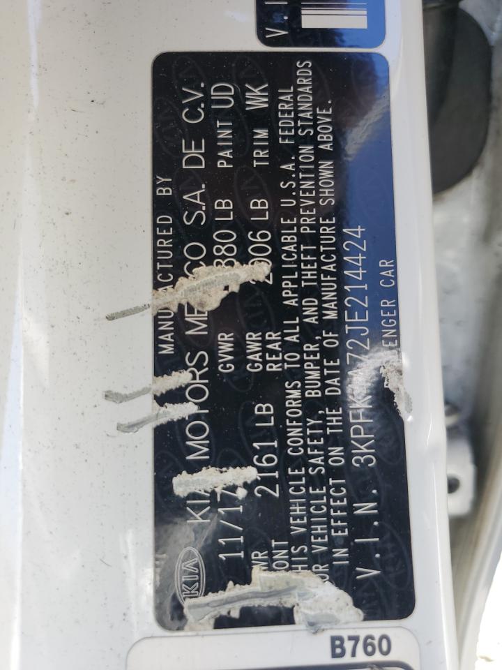 2018 Kia Forte Lx VIN: 3KPFK4A72JE214424 Lot: 71161695