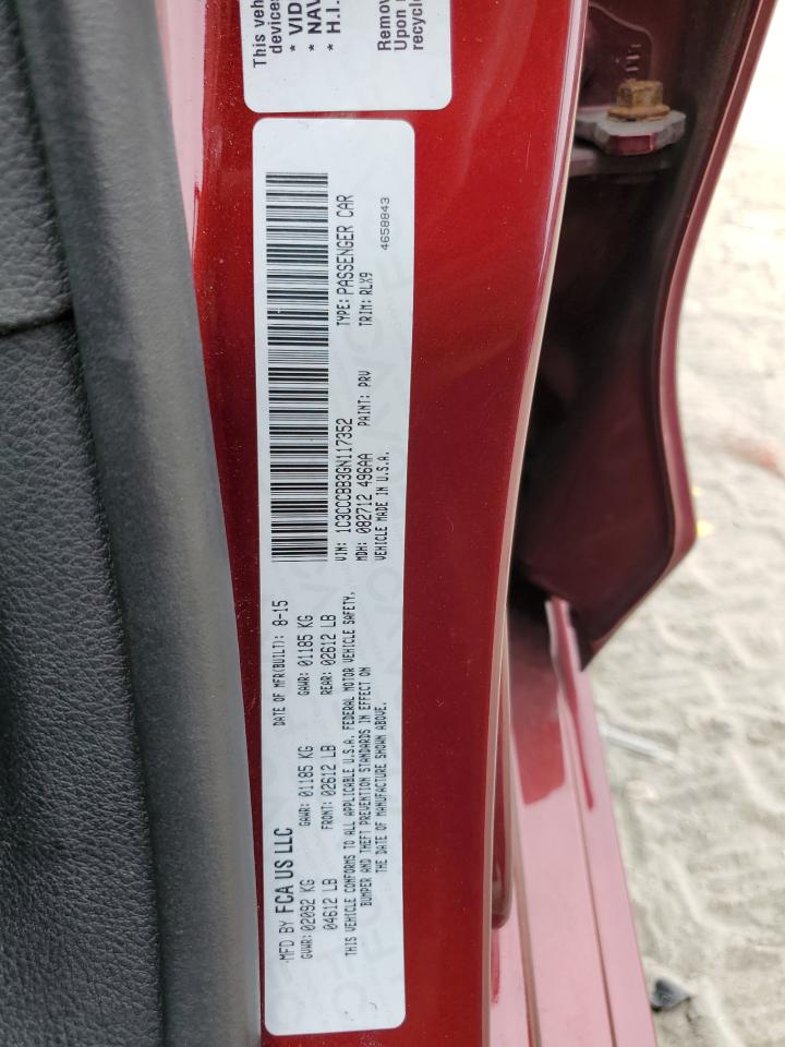 2016 Chrysler 200 S VIN: 1C3CCCBB3GN117352 Lot: 80856825