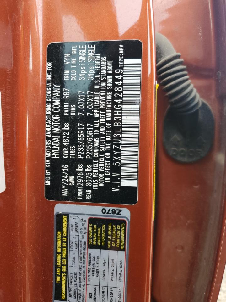 2017 Hyundai Santa Fe Sport VIN: 5XYZU3LB3HG428449 Lot: 81069505