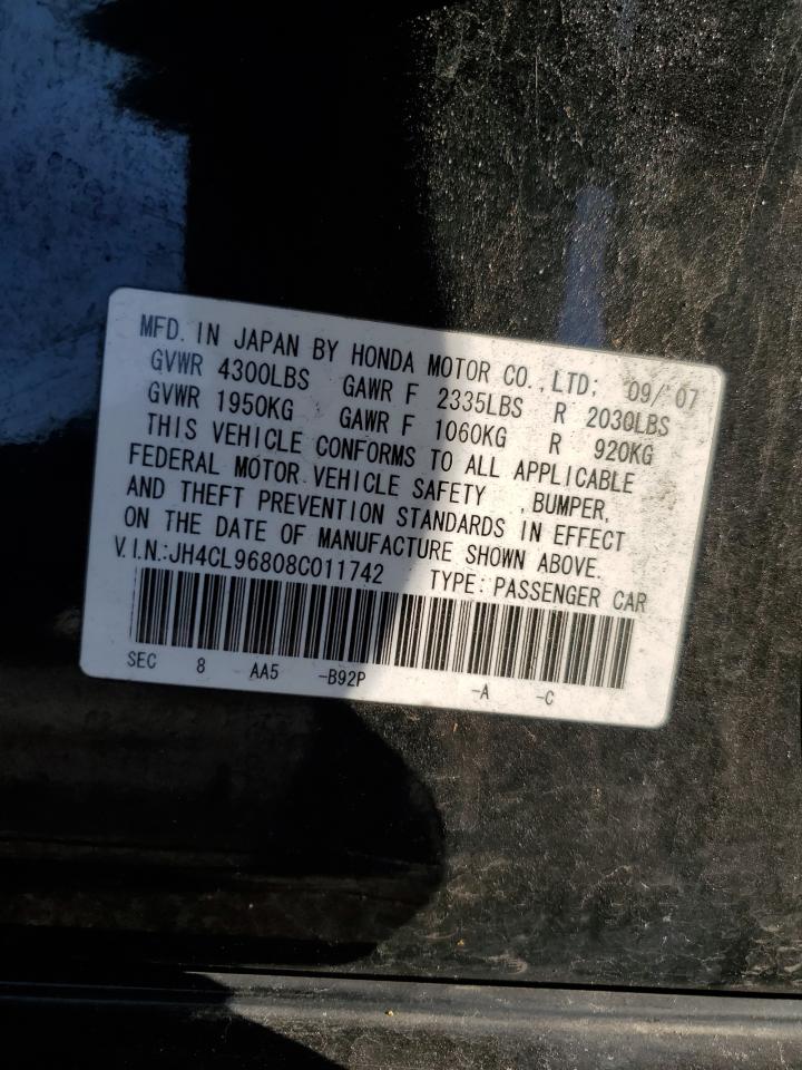 2008 Acura Tsx VIN: JH4CL96808C011742 Lot: 70028165