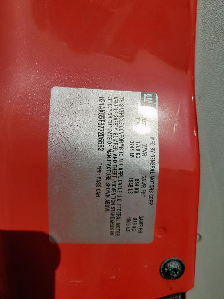 2007 Chevrolet Cobalt Ls VIN: 1G1AK55F377206562 Lot: 72017435