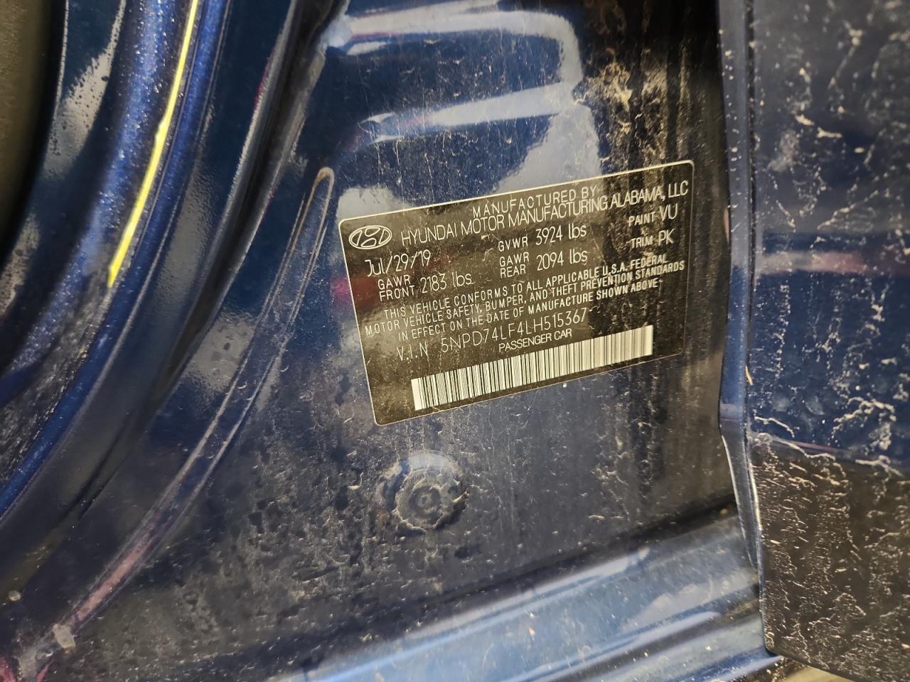 2020 Hyundai Elantra Se VIN: 5NPD74LF4LH515367 Lot: 81482115