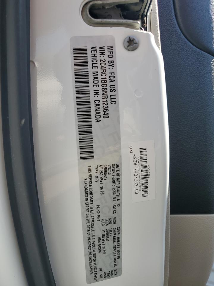 2022 Chrysler Pacifica Touring L VIN: 2C4RC1BG8NR123640 Lot: 71875185