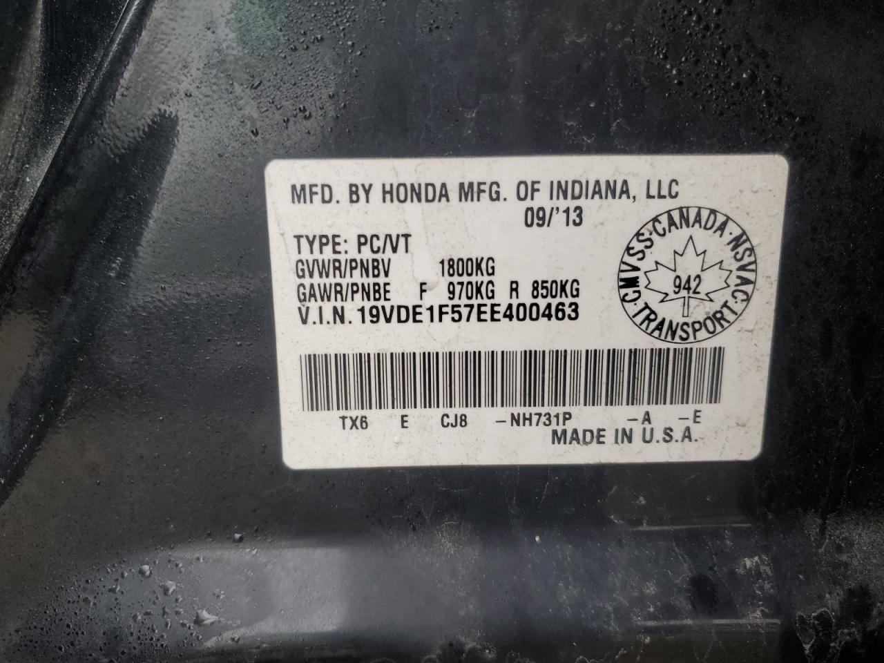 2014 Acura Ilx 20 Premium VIN: 19VDE1F57EE400463 Lot: 81595815