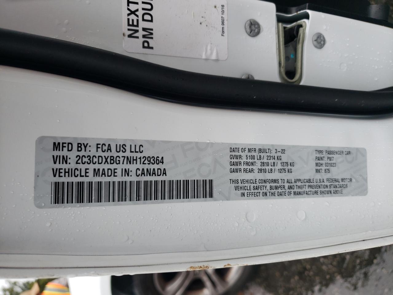 2022 Dodge Charger Sxt VIN: 2C3CDXBG7NH129364 Lot: 81806325