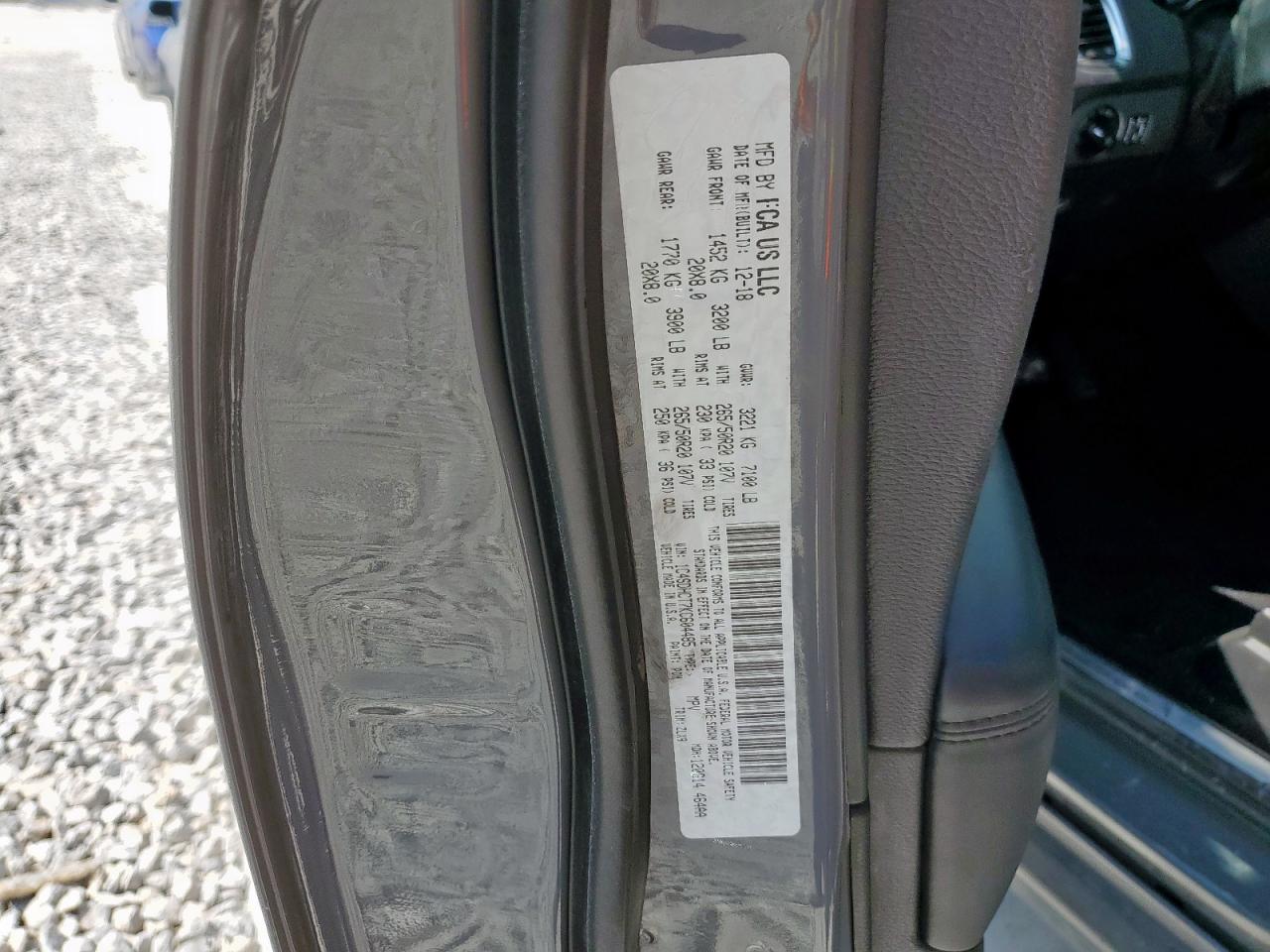 2019 Dodge Durango R/T VIN: 1C4SDHCT7KC604485 Lot: 80928855