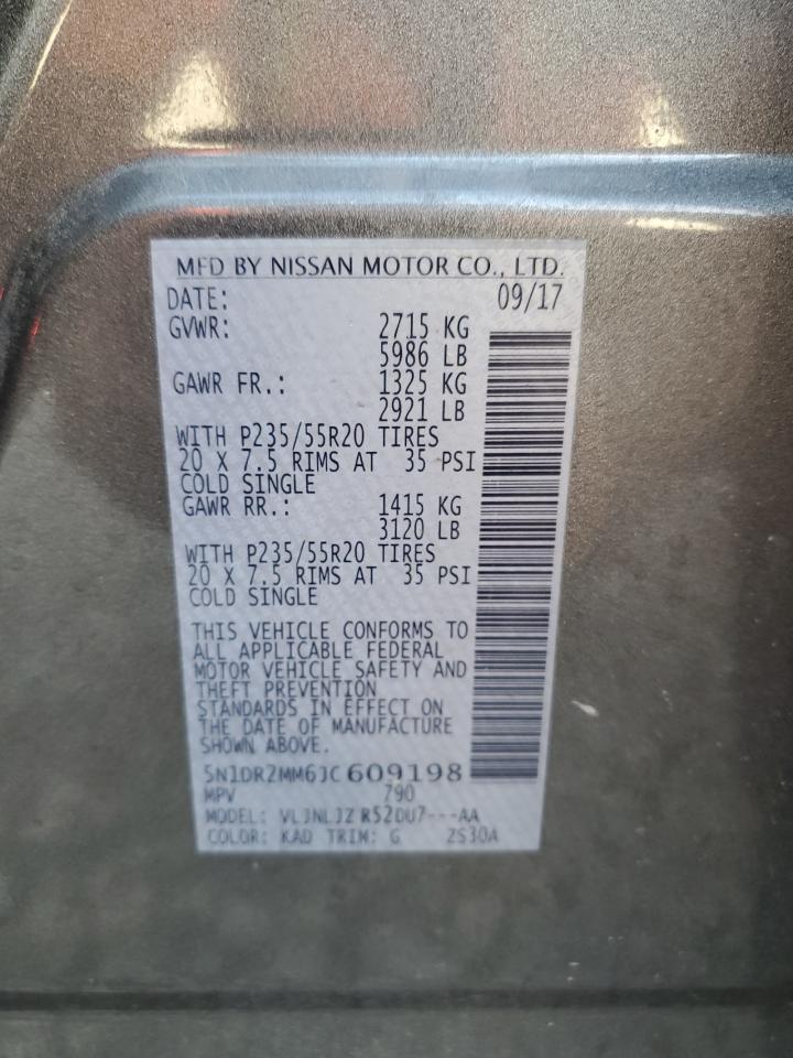 2018 Nissan Pathfinder S VIN: 5N1DR2MM6JC609198 Lot: 81579035