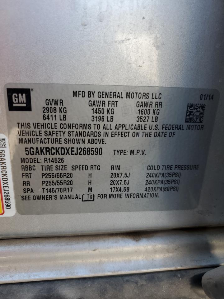 2014 Buick Enclave VIN: 5GAKRCKDXEJ268590 Lot: 80333125