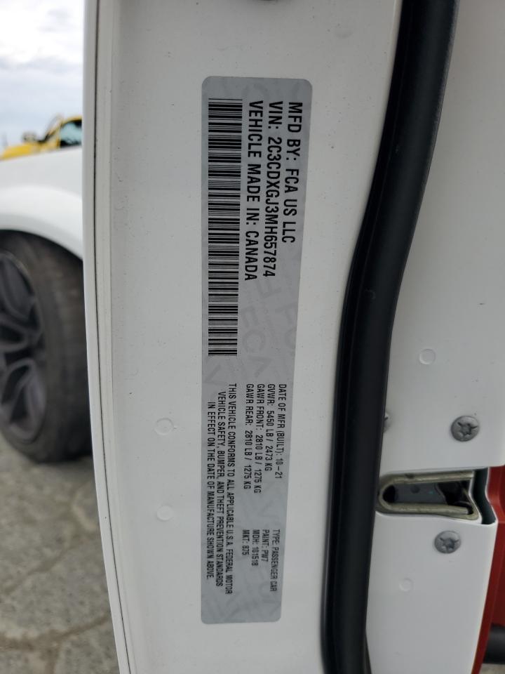 2021 Dodge Charger Scat Pack VIN: 2C3CDXGJ3MH657874 Lot: 71553895