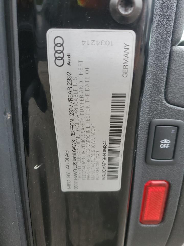 2017 Audi A4 Ultra Premium VIN: WAUGMAF49HN064844 Lot: 80352785