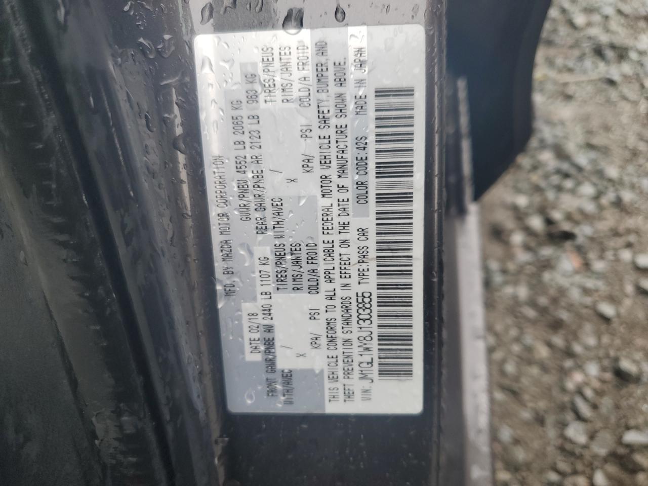 2018 Mazda 6 Grand Touring Reserve VIN: JM1GL1WY8J1303855 Lot: 80962585