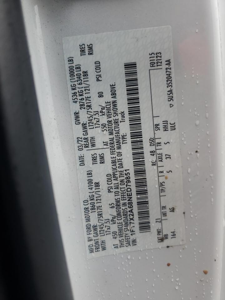 2022 Ford F250 Super Duty VIN: 1FT7X2A68NED79851 Lot: 71150855