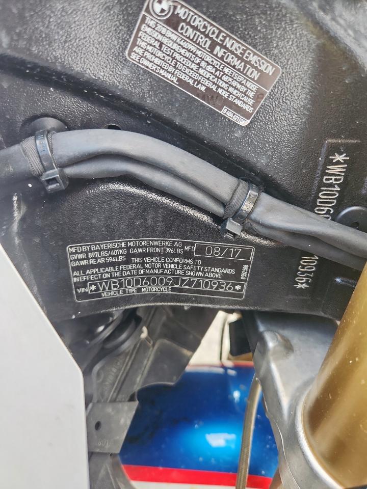 2018 BMW S 1000 Rr VIN: WB10D6009JZ710936 Lot: 82085115
