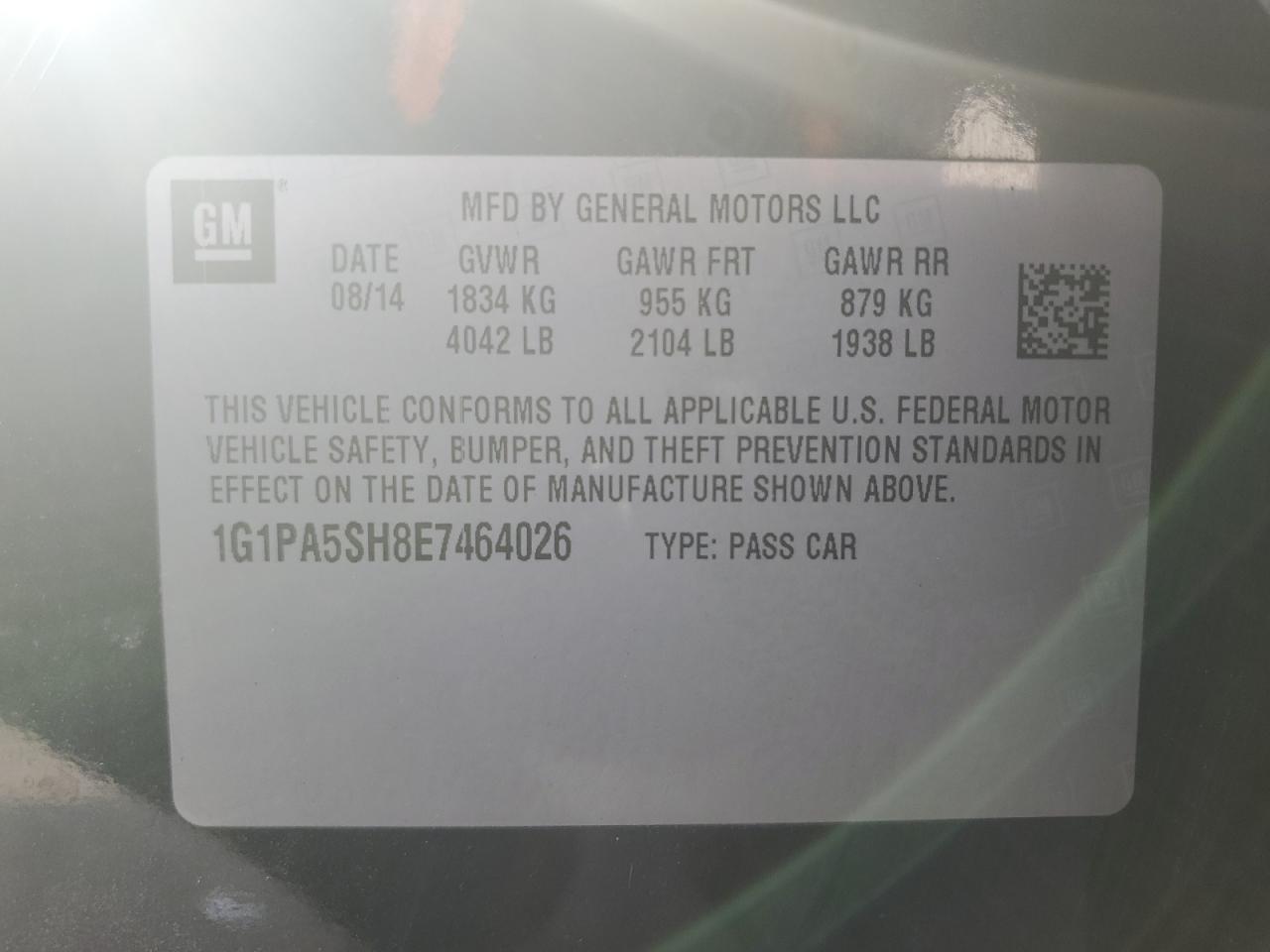 2014 Chevrolet Cruze Ls VIN: 1G1PA5SH8E7464026 Lot: 81242325