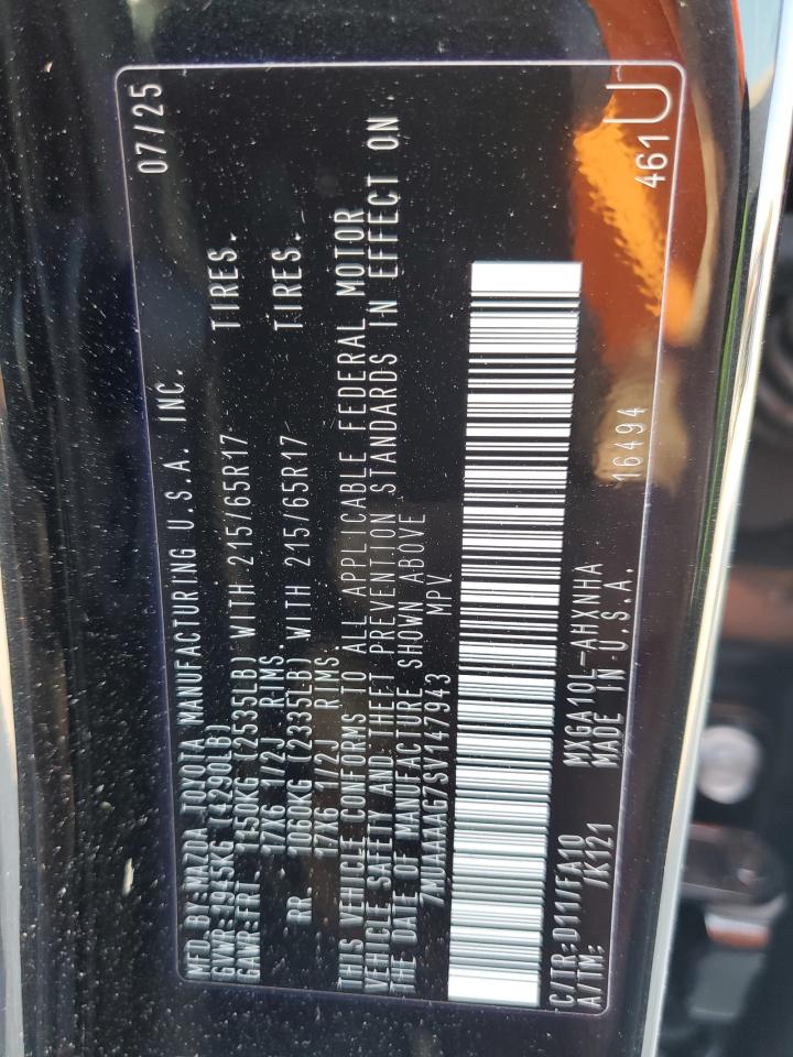 2025 Toyota Corolla Cross L VIN: 7MUAAAAG7SV147943 Lot: 81307435