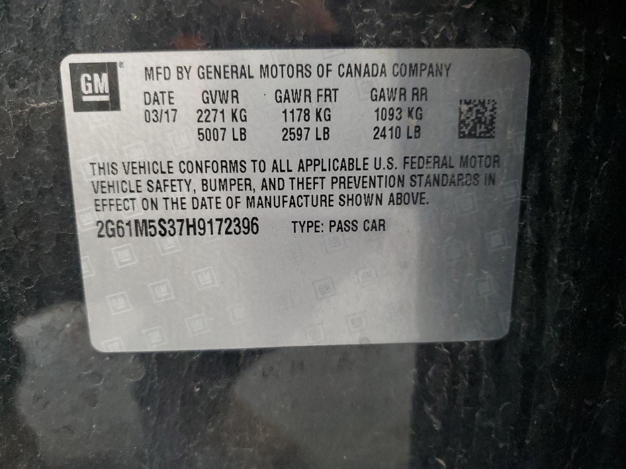 2017 Cadillac Xts Luxury VIN: 2G61M5S37H9172396 Lot: 81416305