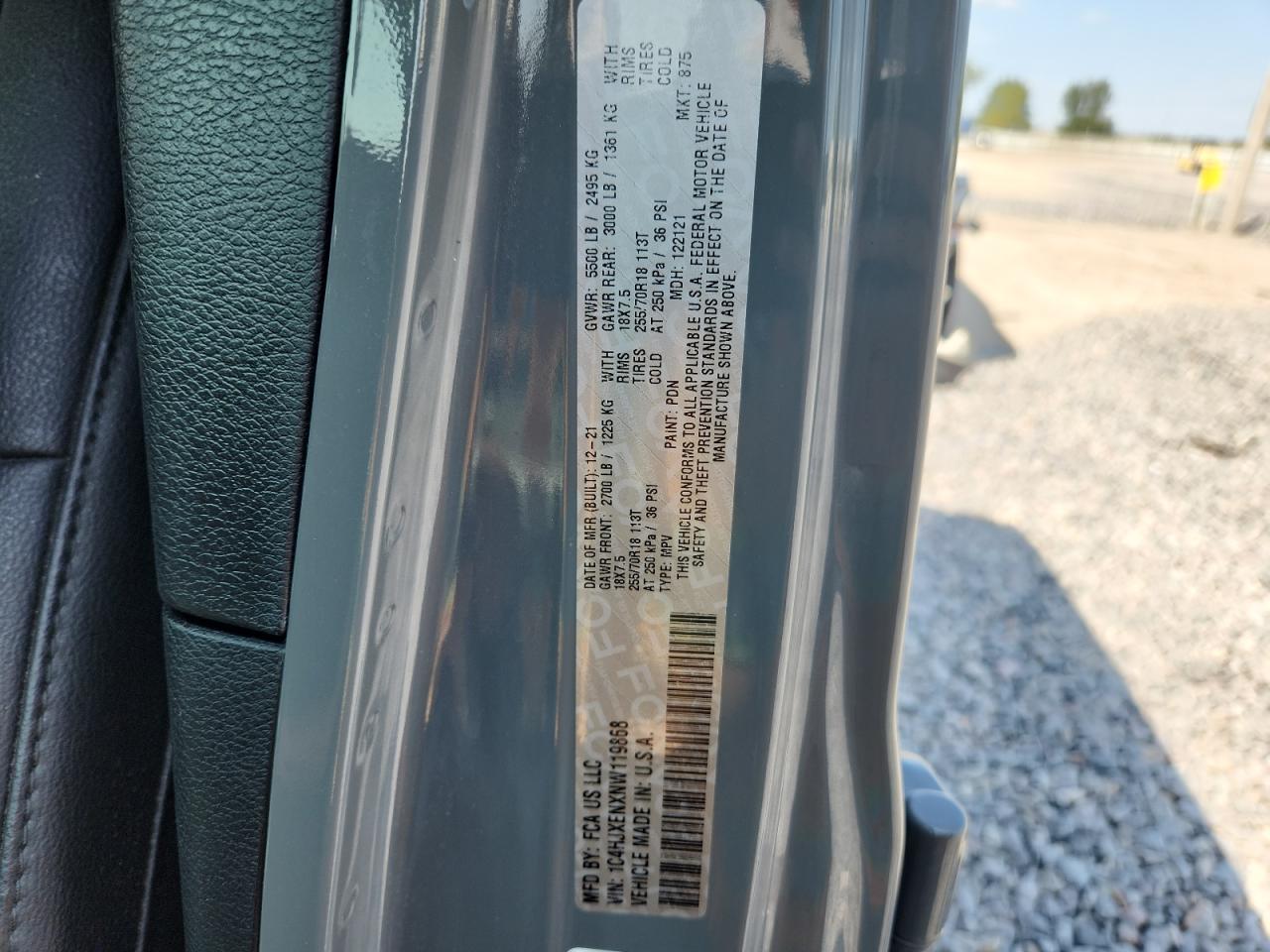 2022 Jeep Wrangler Unlimited Sahara VIN: 1C4HJXENXNW119868 Lot: 80207235