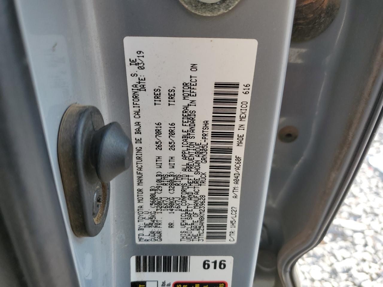 2019 Toyota Tacoma Double Cab VIN: 3TMCZ5AN8KM239628 Lot: 81076925