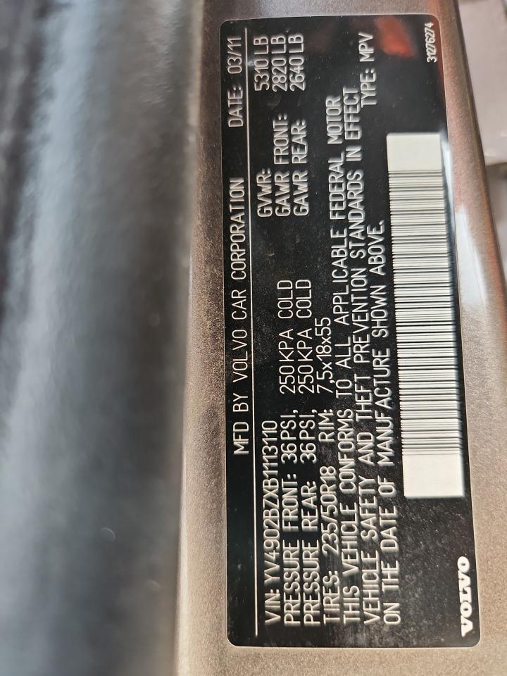 2011 Volvo Xc70 T6 VIN: YV4902BZXB1113110 Lot: 71303415