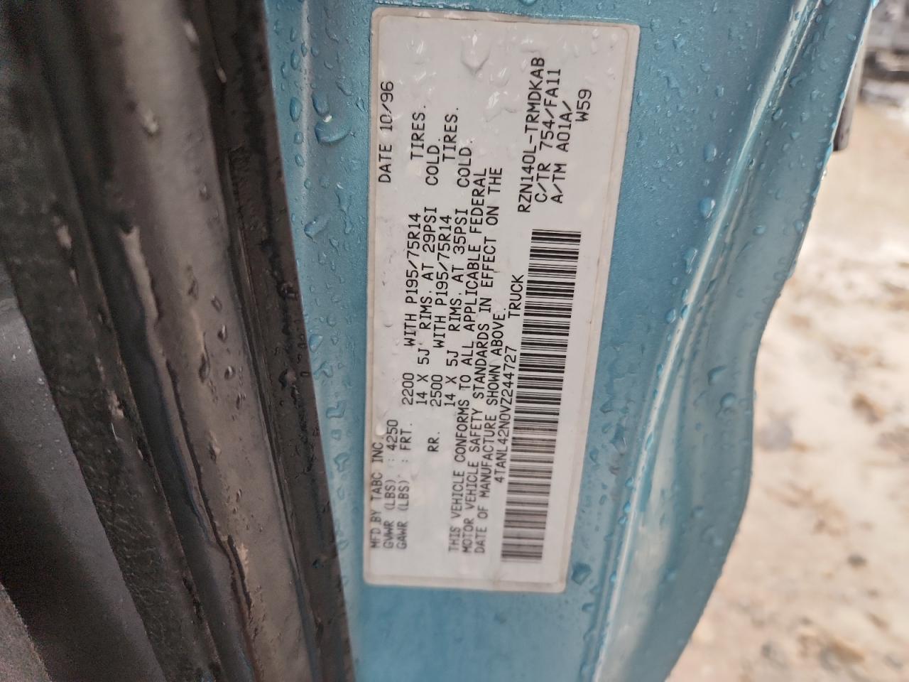 1997 Toyota Tacoma VIN: 4TANL42N0VZ244727 Lot: 84709465