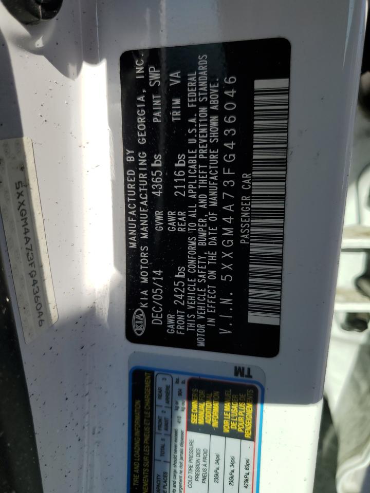 2015 Kia Optima Lx VIN: 5XXGM4A73FG436046 Lot: 84183685