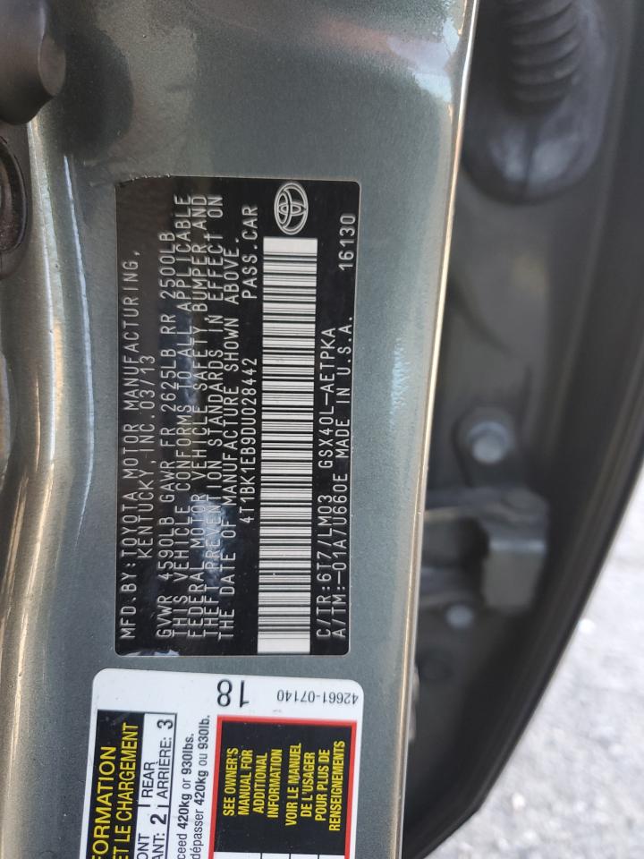 2013 Toyota Avalon Base VIN: 4T1BK1EB9DU028442 Lot: 70991065