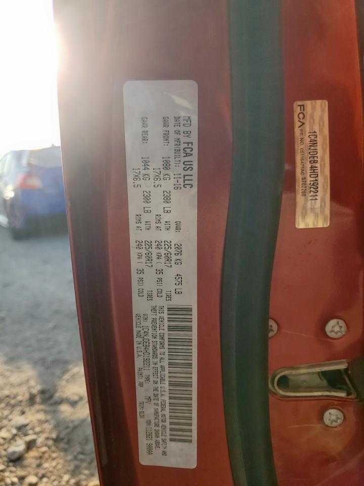 2017 Jeep Compass Latitude VIN: 1C4NJDEB4HD192211 Lot: 81574855