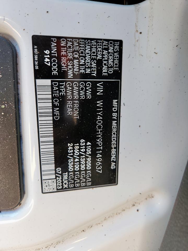 2023 Mercedes-Benz Sprinter 2500 VIN: W1Y40CHY9PT149637 Lot: 81691135