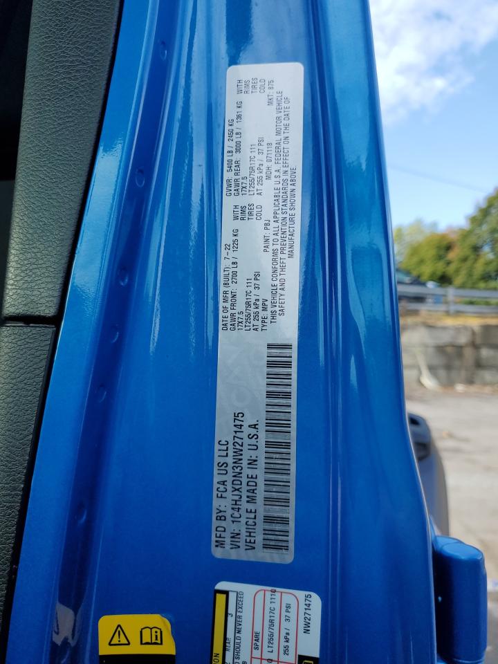 2022 Jeep Wrangler Unlimited Sport VIN: 1C4HJXDN3NW271475 Lot: 80963015
