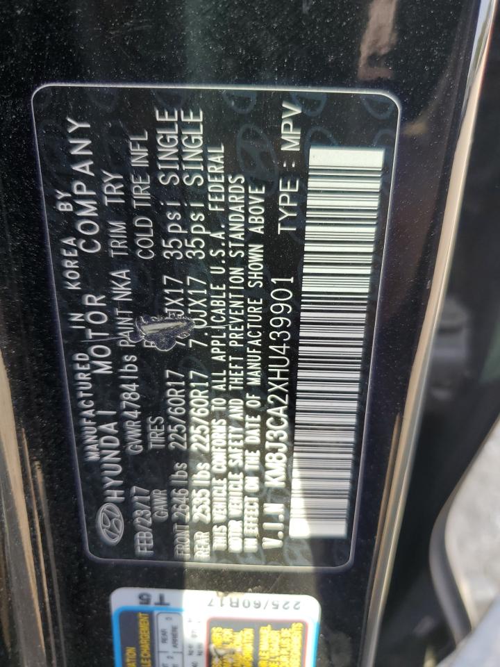 2017 Hyundai Tucson Limited VIN: KM8J3CA2XHU439901 Lot: 81654115