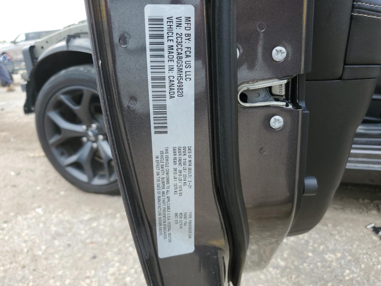 2021 Chrysler 300 S VIN: 2C3CCABG5MH549820 Lot: 70575295