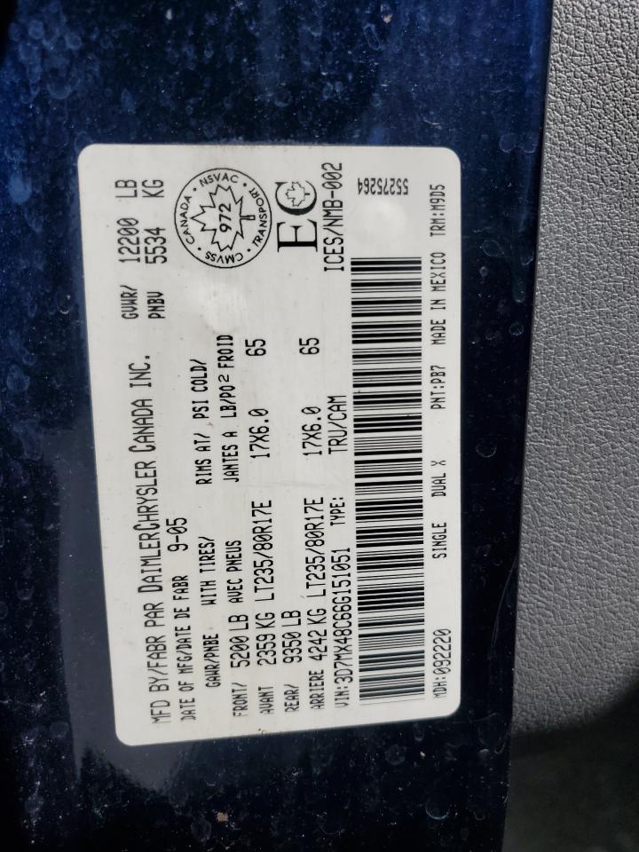 2006 Dodge Ram 3500 St VIN: 3D7MX48C66G151051 Lot: 80753125