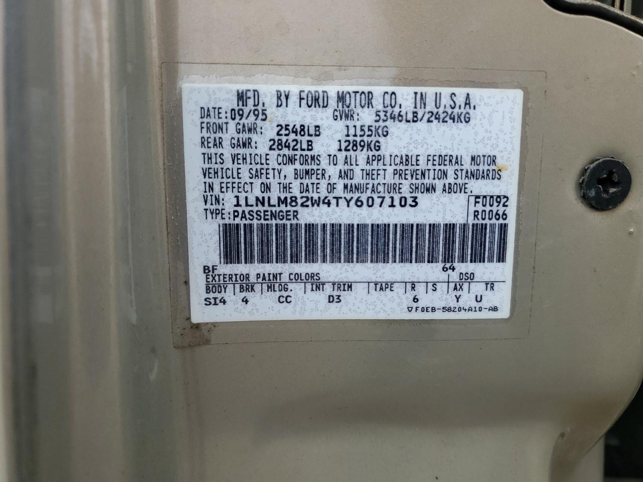 1996 Lincoln Town Car Signature VIN: 1LNLM82W4TY607103 Lot: 81811565