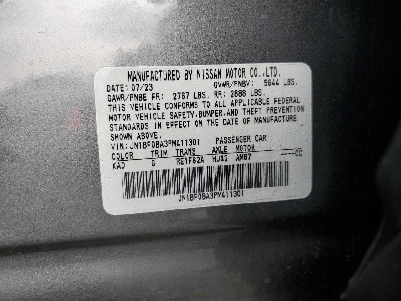 2023 Nissan Ariya Evolve+ VIN: JN1BF0BA3PM411301 Lot: 80173675