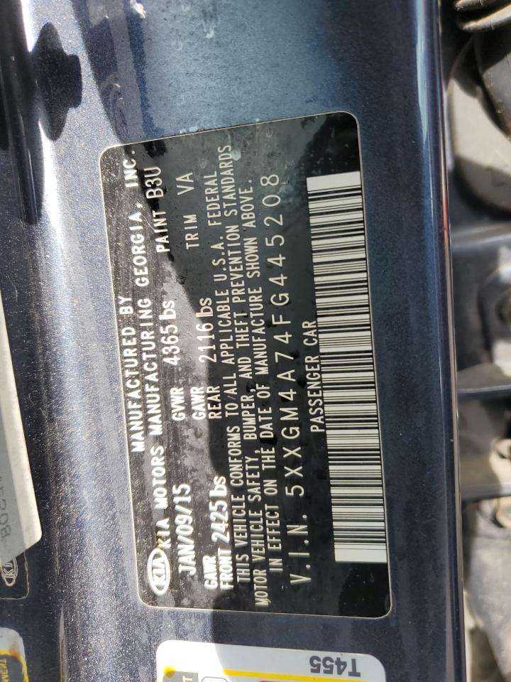 2015 Kia Optima Lx VIN: 5XXGM4A74FG445208 Lot: 84705795