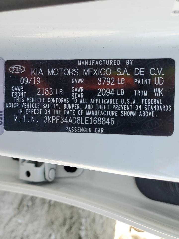 2020 Kia Forte Gt Line VIN: 3KPF34AD8LE168846 Lot: 71236955